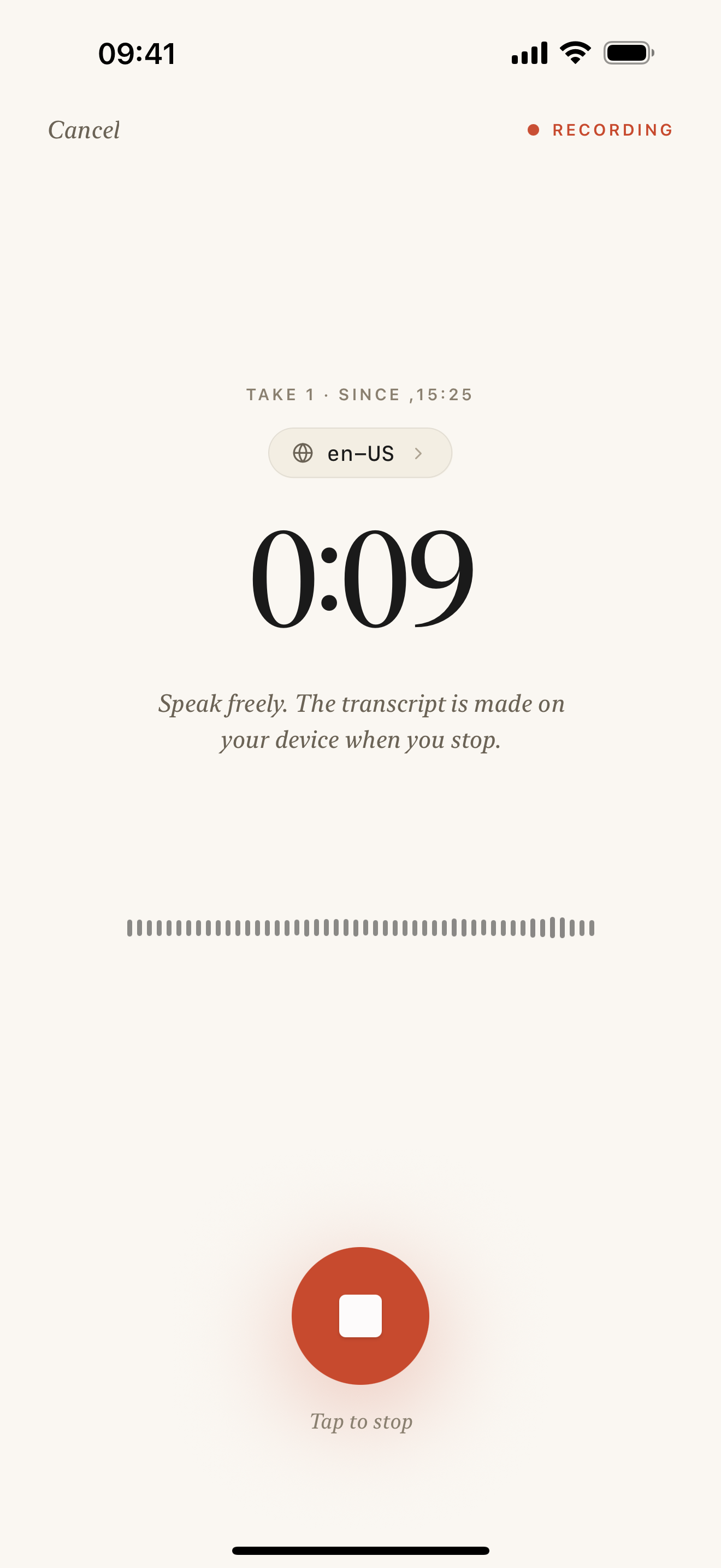 Recording in progress